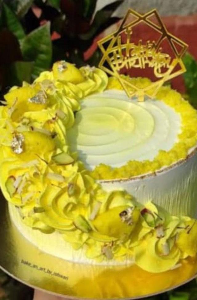 Sunshine Swirl Birthday Cake